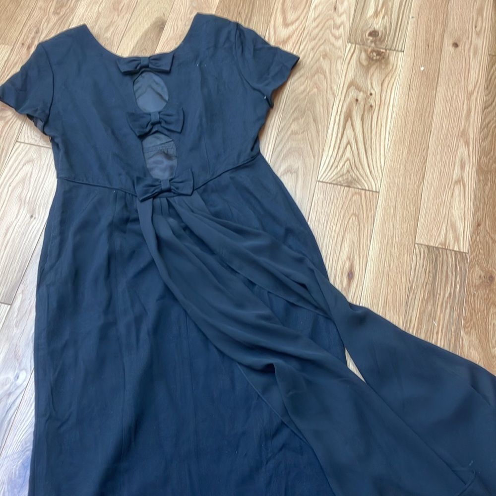Vintage  black gown  with bows! Check measurements